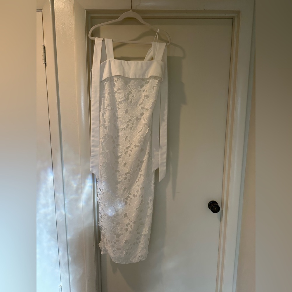 Vici White Lace Midi Dress